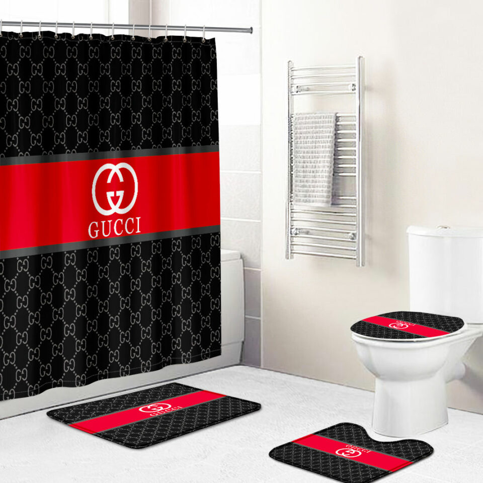 guccibathroomsetbeigeredandblacklogoshowercurtain_3b841ce5-3db5-44ac-8ee1-28a576649537_1024x1024@2x
