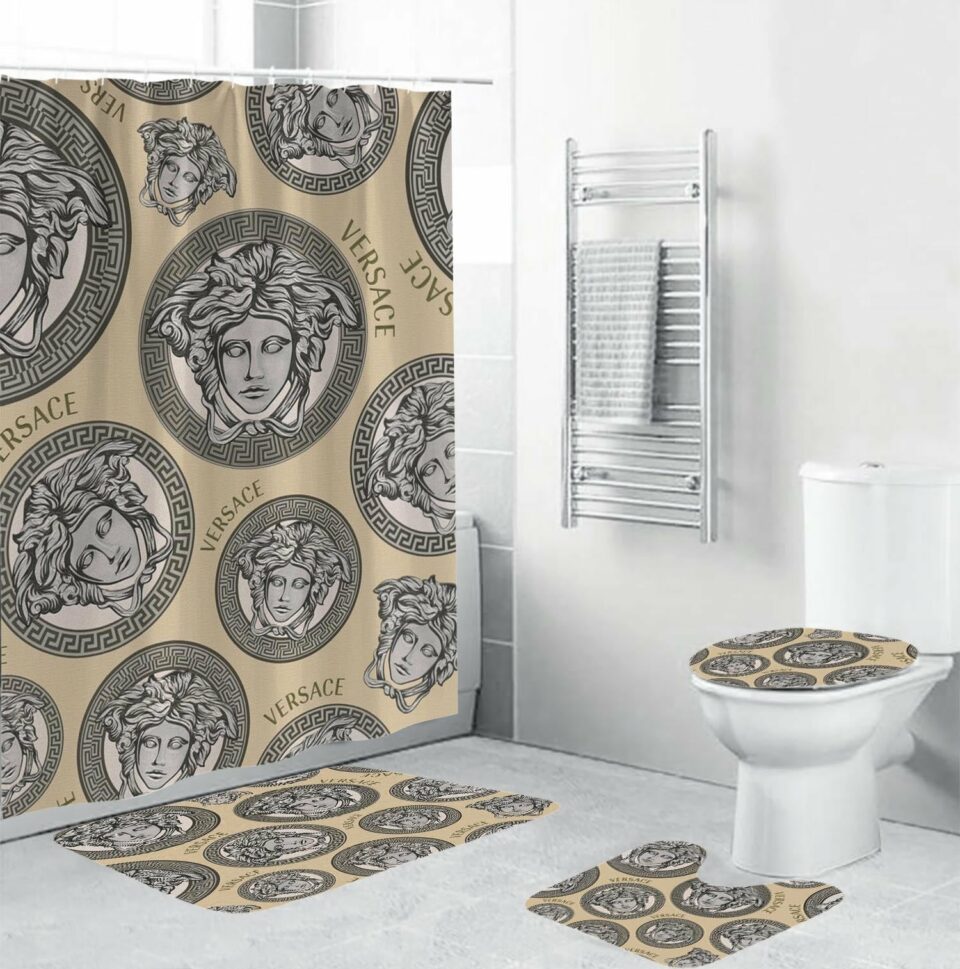 Versace-Silver-Logo-Pattern-In-Sand-Background-Bathroom-Shower-Curtain-Set_1024x1024@2x
